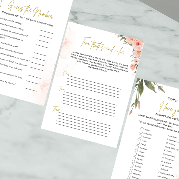 Kitchen Tea Games – Floral Canva Template