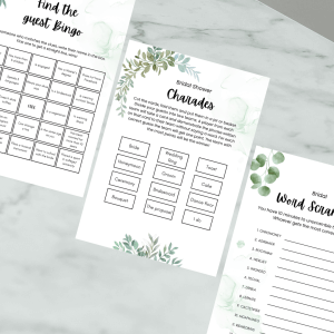 Kitchen Tea Games – Sage Greenery Canva Template