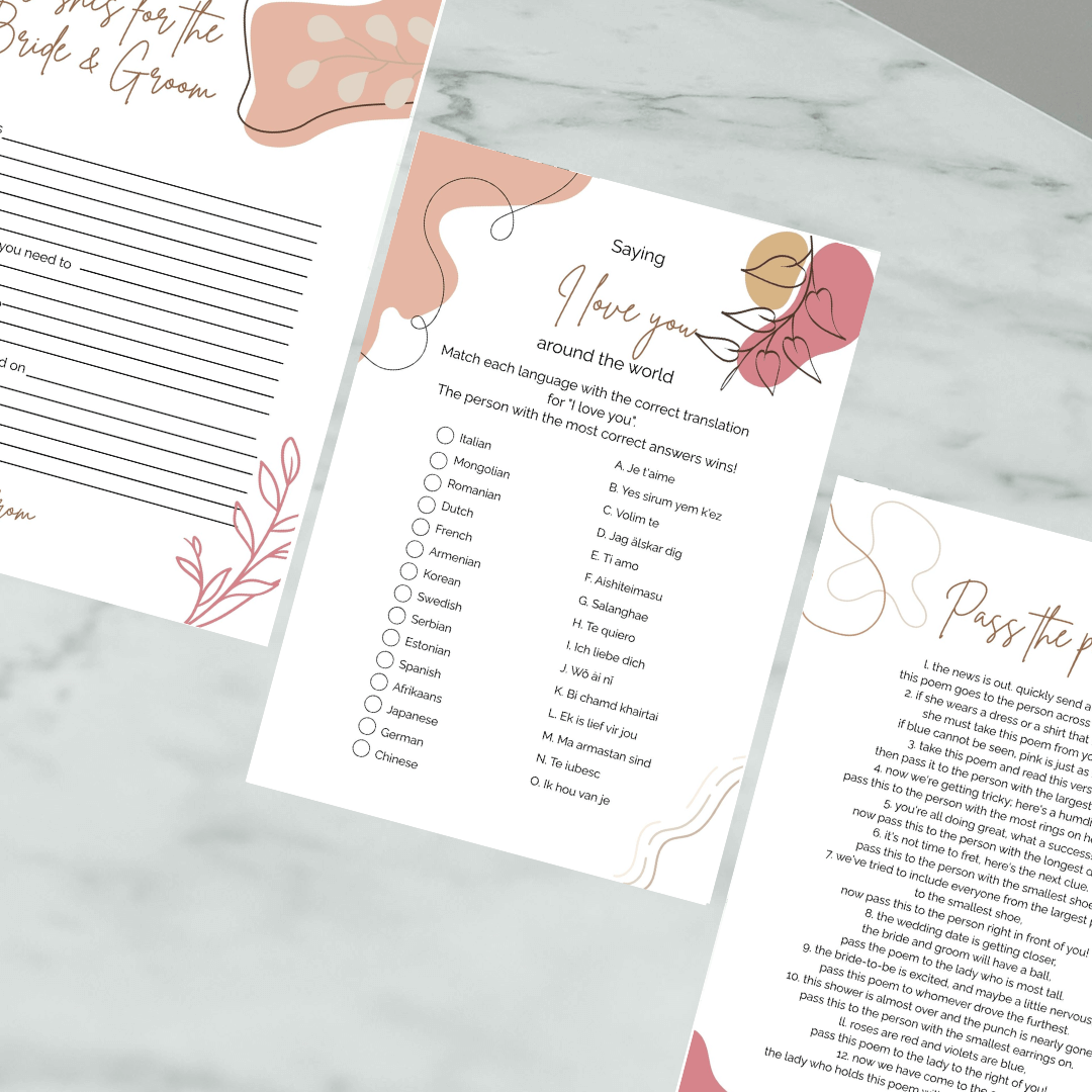 Kitchen Tea Games – Boho Minimalist Canva Template
