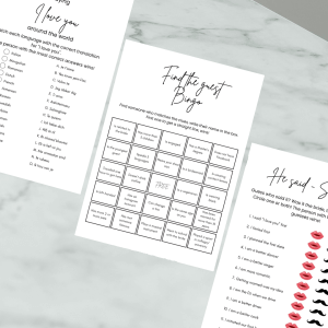Kitchen Tea Games – Minimalist Canva Template