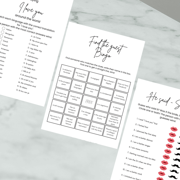 Kitchen Tea Games – Minimalist Canva Template