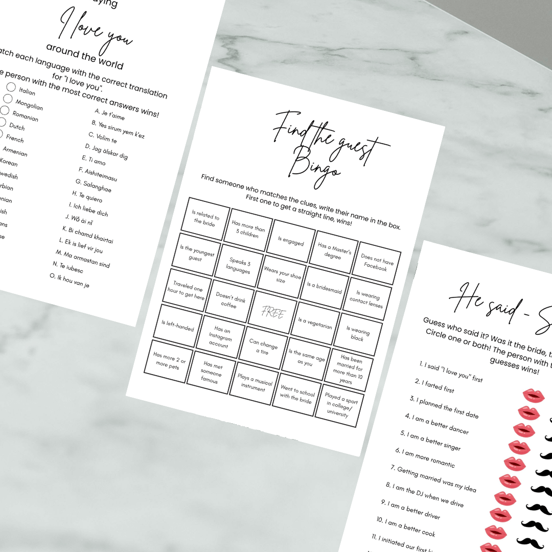 Kitchen Tea Games – Minimalist Canva Template