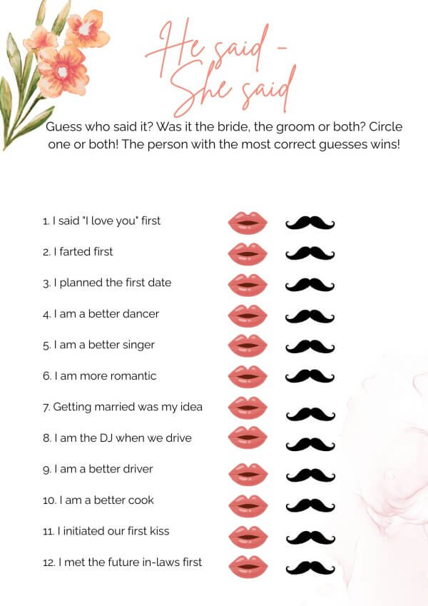 Kitchen Tea Games – Wild Flower Canva Template - Image 2