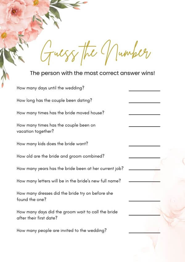 Kitchen Tea Games – Floral Canva Template - Image 2