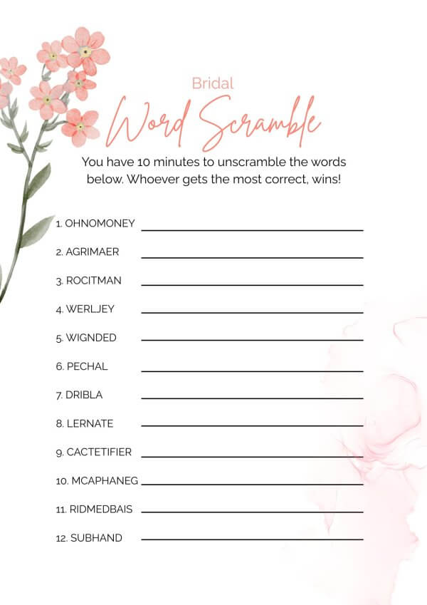 Kitchen Tea Games – Wild Flower Canva Template - Image 4