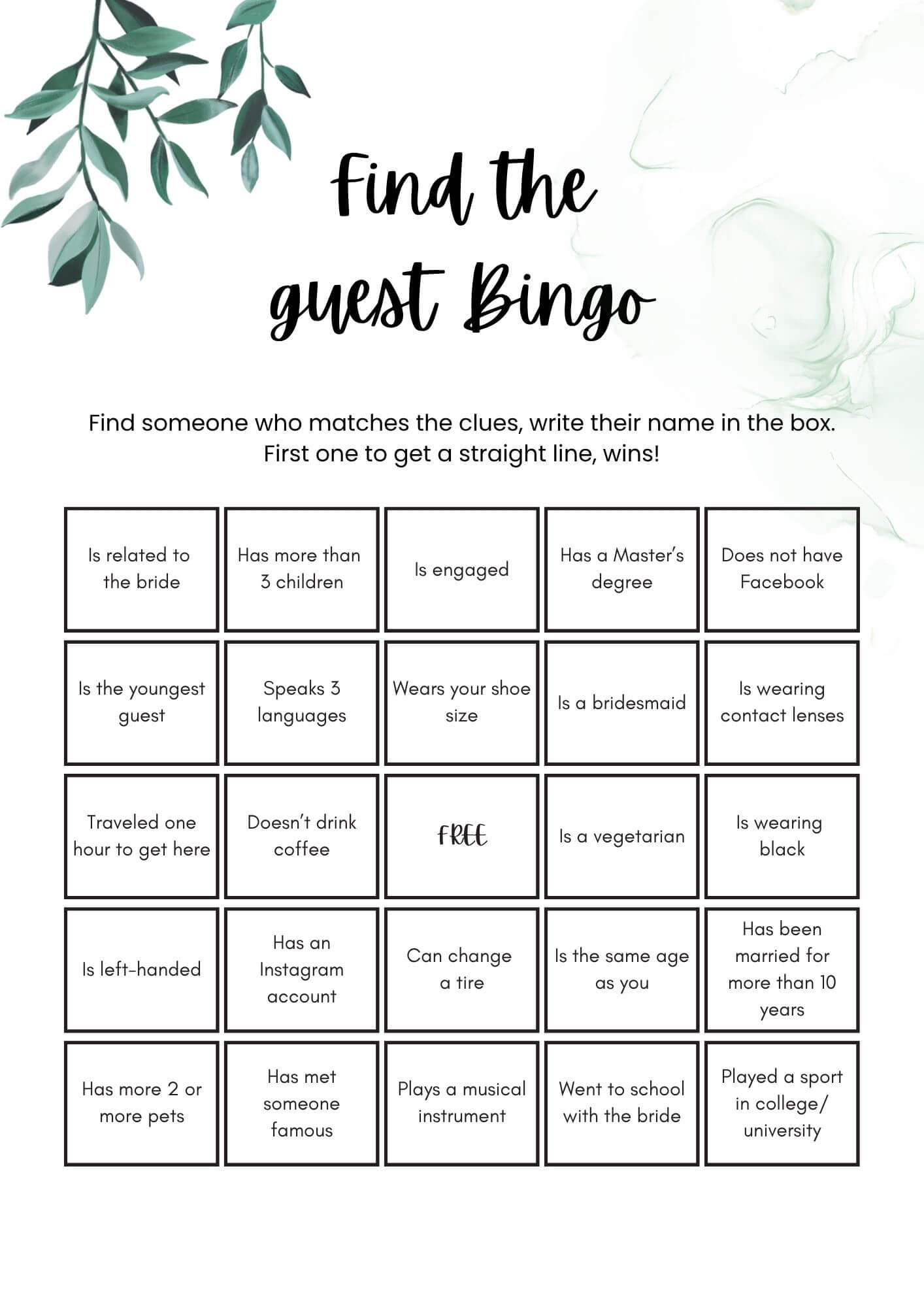 Kitchen Tea Games – Sage Greenery Canva Template - Image 2