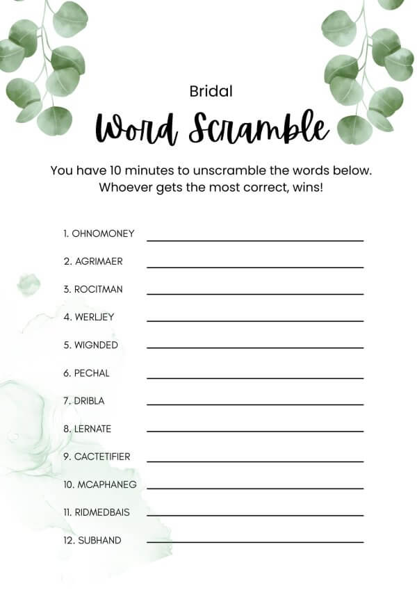 Kitchen Tea Games – Sage Greenery Canva Template - Image 4